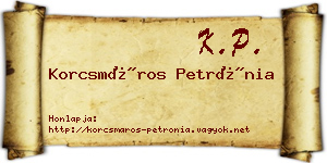 Korcsmáros Petrónia névjegykártya